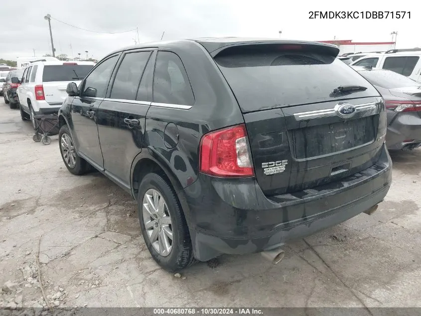 2013 Ford Edge Limited VIN: 2FMDK3KC1DBB71571 Lot: 40680768