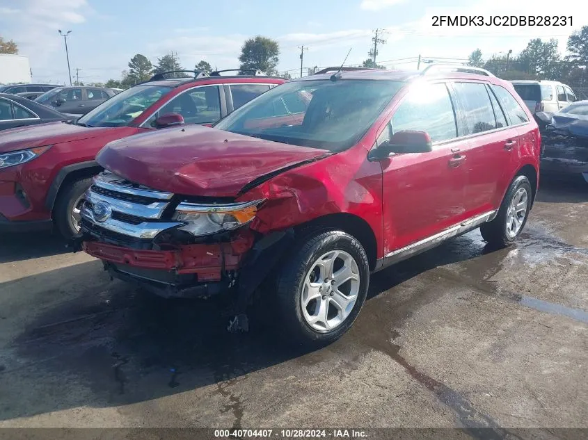 2013 Ford Edge Sel VIN: 2FMDK3JC2DBB28231 Lot: 40704407