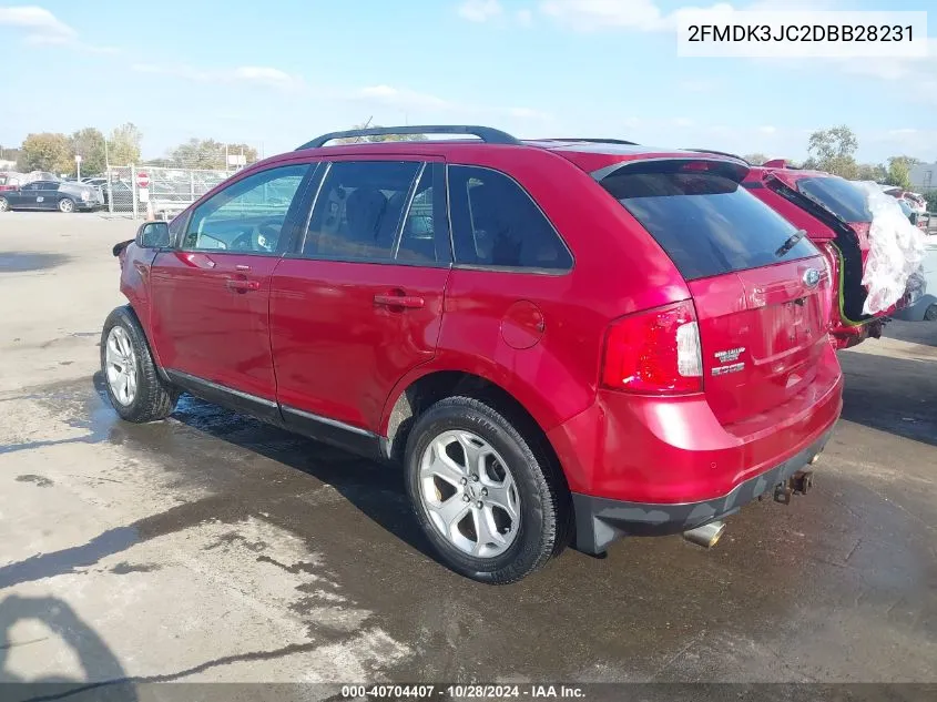 2013 Ford Edge Sel VIN: 2FMDK3JC2DBB28231 Lot: 40704407