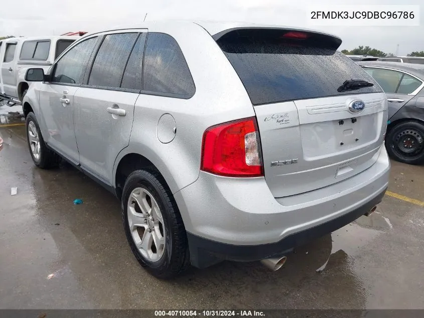 2013 Ford Edge Sel VIN: 2FMDK3JC9DBC96786 Lot: 40710054