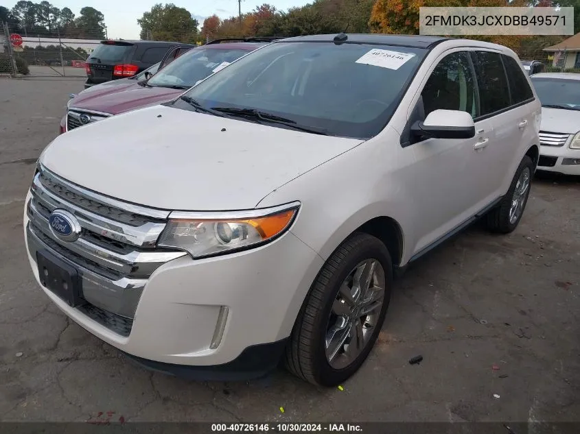 2013 Ford Edge Sel VIN: 2FMDK3JCXDBB49571 Lot: 40726146