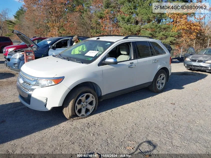 2013 Ford Edge Se VIN: 2FMDK4GC4DBB00962 Lot: 40746147