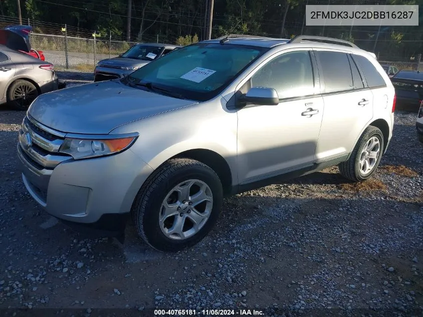 2013 Ford Edge Sel VIN: 2FMDK3JC2DBB16287 Lot: 40765181