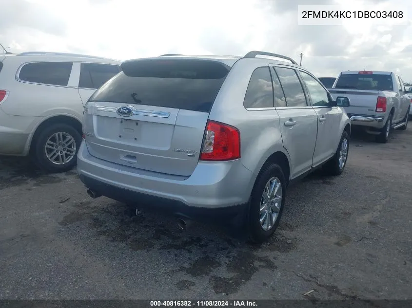 2FMDK4KC1DBC03408 2013 Ford Edge Limited