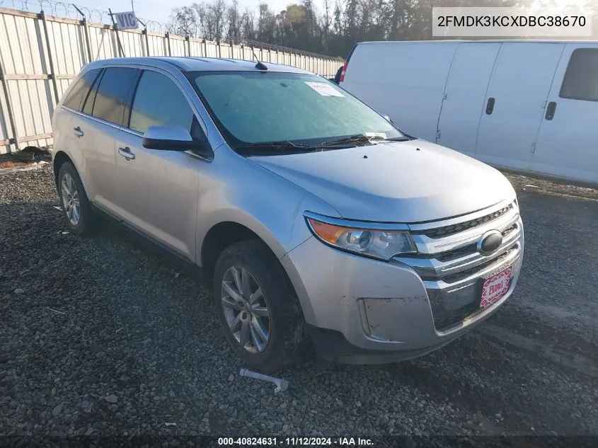 2013 Ford Edge Limited VIN: 2FMDK3KCXDBC38670 Lot: 40824631