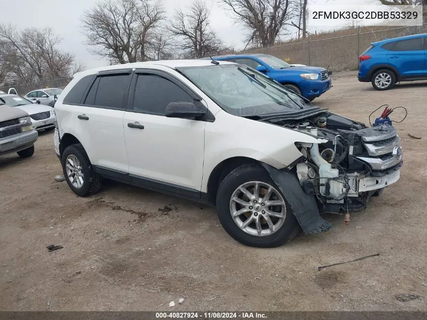 2013 Ford Edge Se VIN: 2FMDK3GC2DBB53329 Lot: 40827924