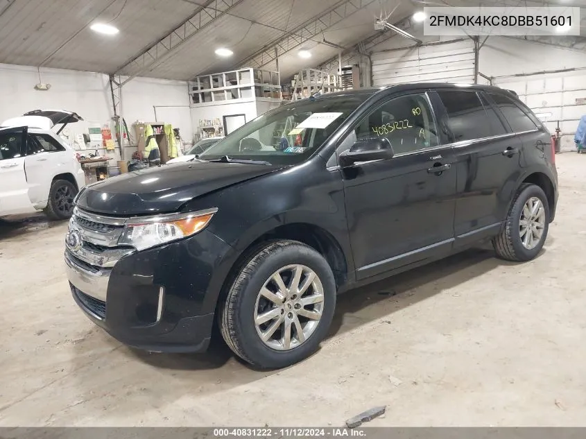 2013 Ford Edge Limited VIN: 2FMDK4KC8DBB51601 Lot: 40831222