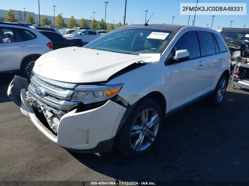 2013 Ford Edge Sel VIN: 2FMDK3JC0DBA48331 Lot: 40841064