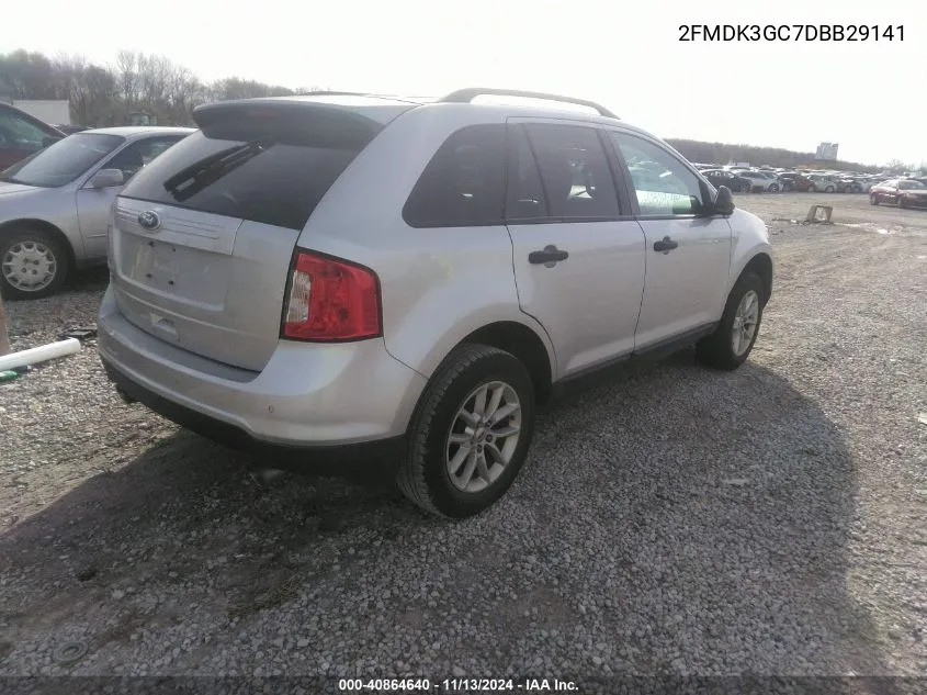 2013 Ford Edge Se VIN: 2FMDK3GC7DBB29141 Lot: 40864640