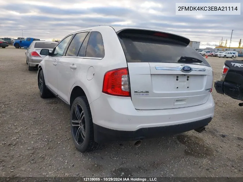 2014 Ford Edge Limited VIN: 2FMDK4KC3EBA21114 Lot: 12139085