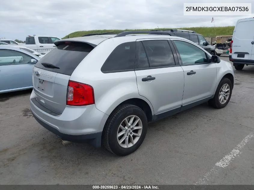 2014 Ford Edge Se VIN: 2FMDK3GCXEBA07536 Lot: 39259623