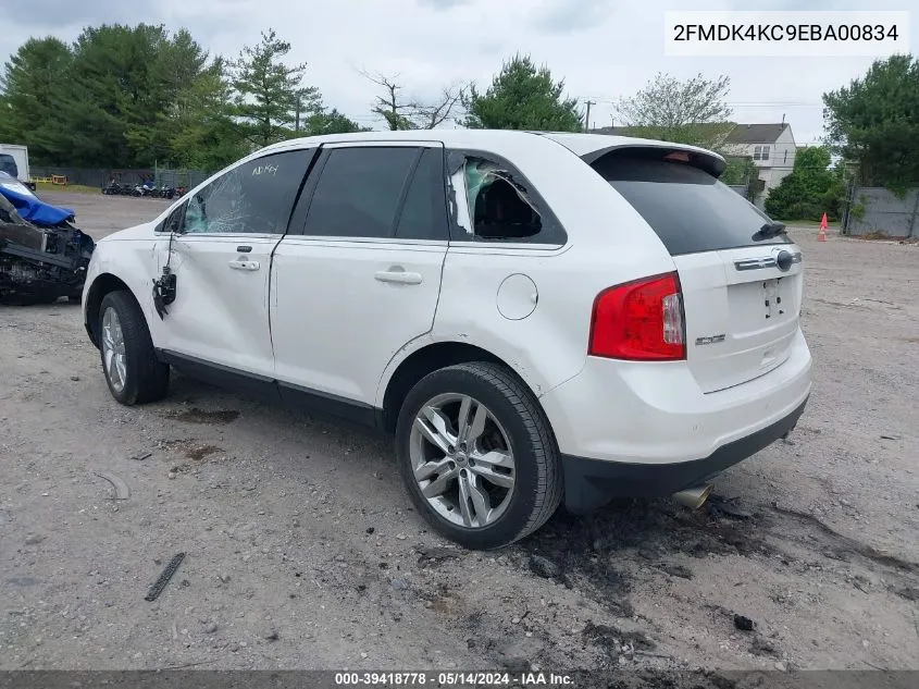 2014 Ford Edge Limited VIN: 2FMDK4KC9EBA00834 Lot: 39418778