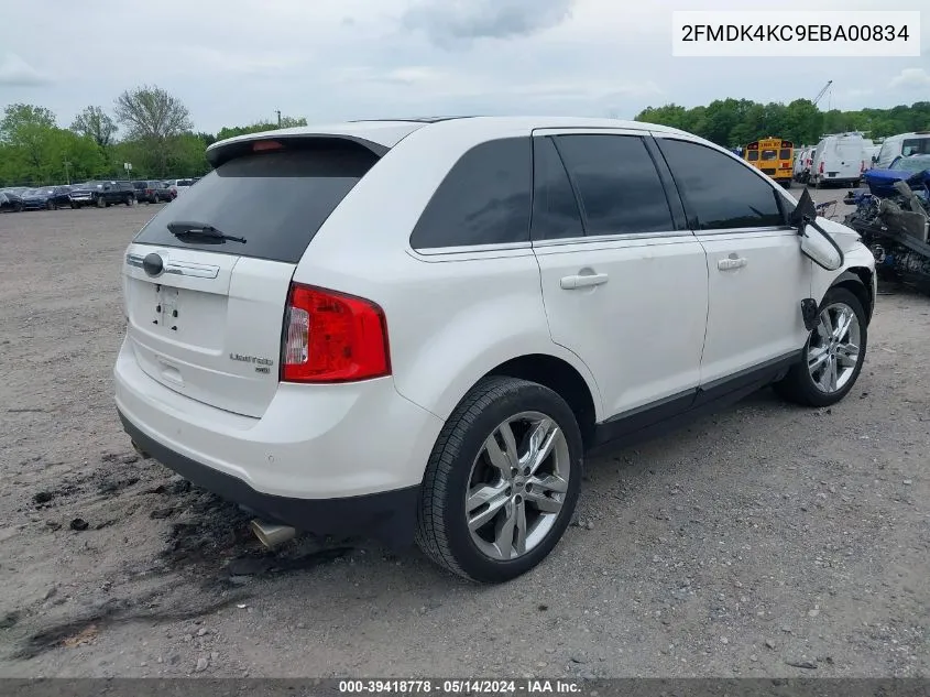 2014 Ford Edge Limited VIN: 2FMDK4KC9EBA00834 Lot: 39418778