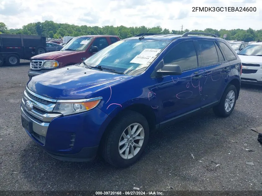 2014 Ford Edge Se VIN: 2FMDK3GC1EBA24600 Lot: 39720168