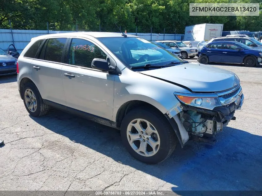 2014 Ford Edge Se VIN: 2FMDK4GC2EBA13420 Lot: 39758703