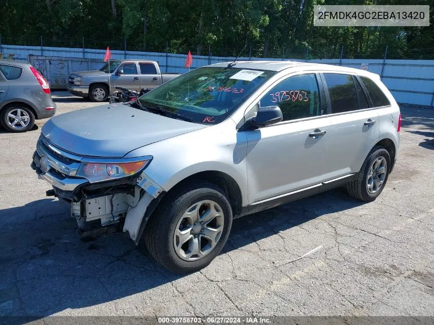 2014 Ford Edge Se VIN: 2FMDK4GC2EBA13420 Lot: 39758703