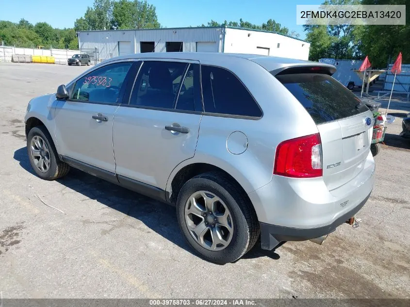 2014 Ford Edge Se VIN: 2FMDK4GC2EBA13420 Lot: 39758703