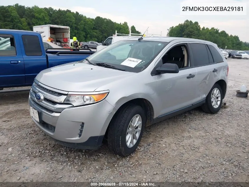 2014 Ford Edge Se VIN: 2FMDK3GCXEBA29181 Lot: 39868659