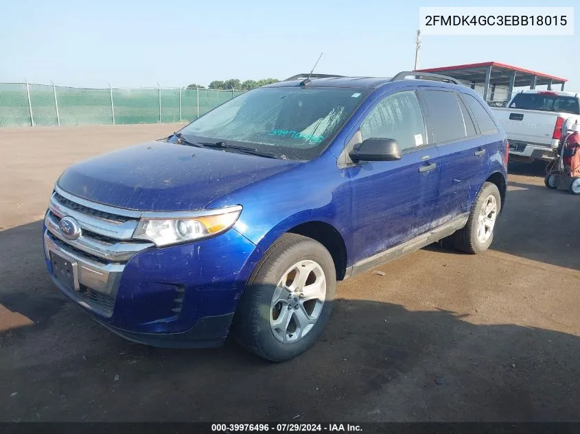 2014 Ford Edge Se VIN: 2FMDK4GC3EBB18015 Lot: 39976496