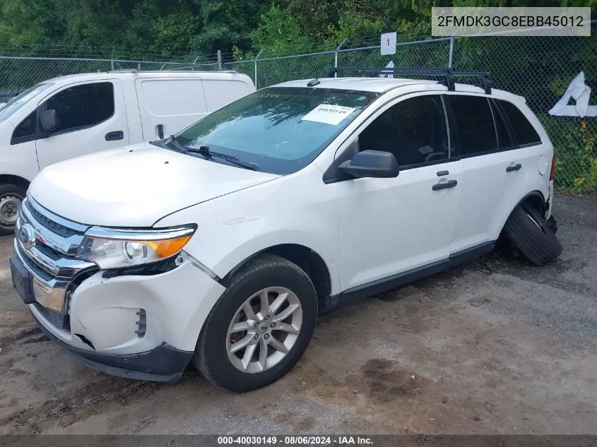 2014 Ford Edge Se VIN: 2FMDK3GC8EBB45012 Lot: 40030149