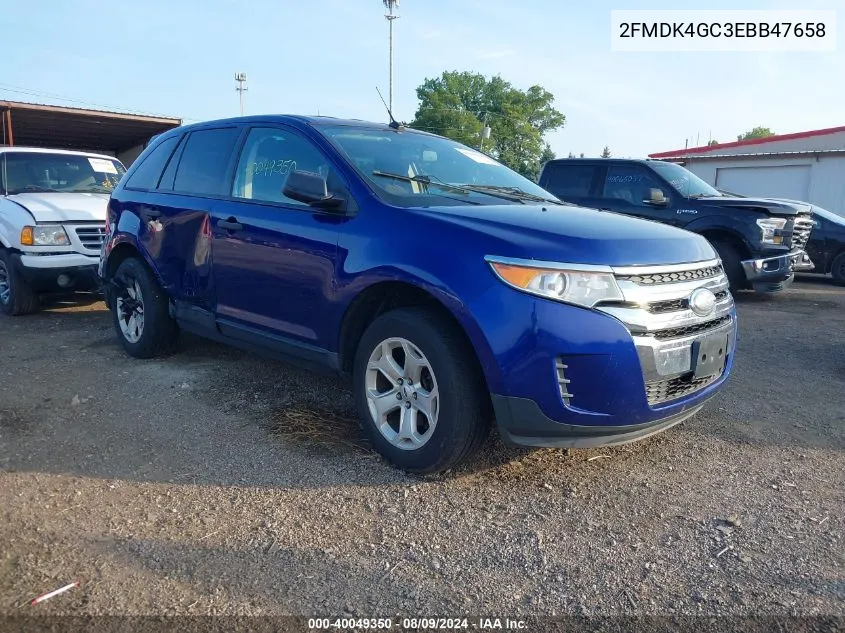 2014 Ford Edge Se VIN: 2FMDK4GC3EBB47658 Lot: 40049350