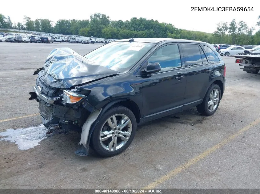 2014 Ford Edge Sel VIN: 2FMDK4JC3EBA59654 Lot: 40149988