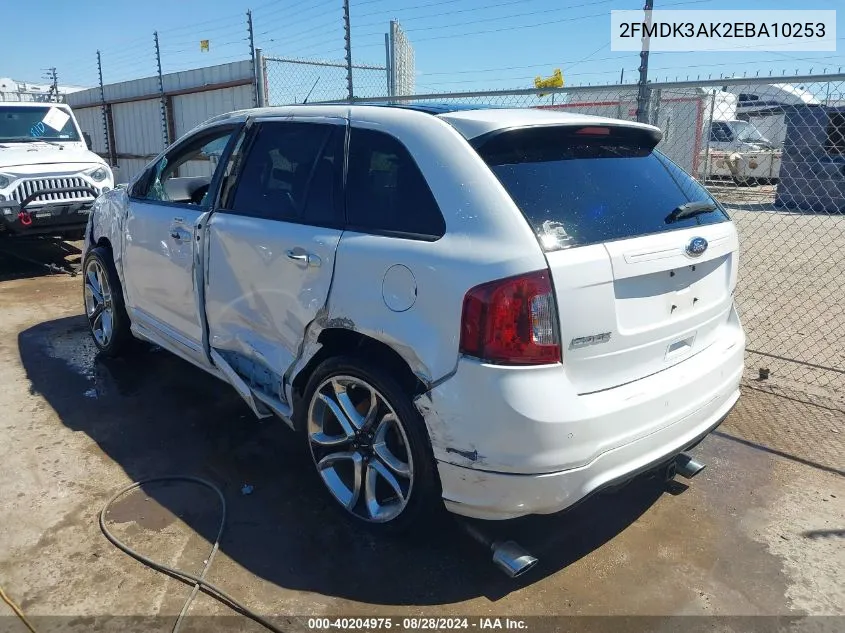 2014 Ford Edge Sport VIN: 2FMDK3AK2EBA10253 Lot: 40204975