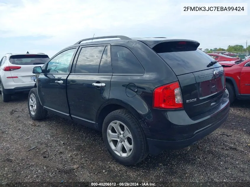 2014 Ford Edge Sel VIN: 2FMDK3JC7EBA99424 Lot: 40206512