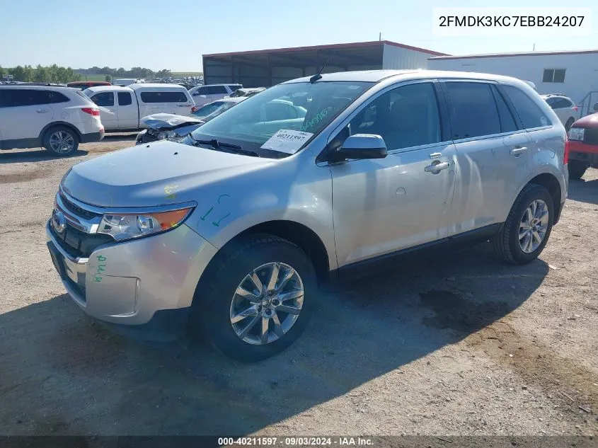 2014 Ford Edge Limited VIN: 2FMDK3KC7EBB24207 Lot: 40211597