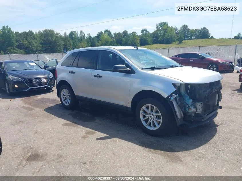 2014 Ford Edge Se VIN: 2FMDK3GC7EBA58623 Lot: 40238397