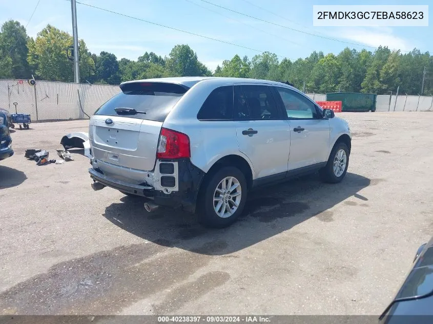 2014 Ford Edge Se VIN: 2FMDK3GC7EBA58623 Lot: 40238397