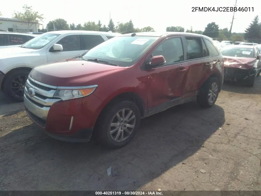 2014 Ford Edge Sel VIN: 2FMDK4JC2EBB46011 Lot: 40251319