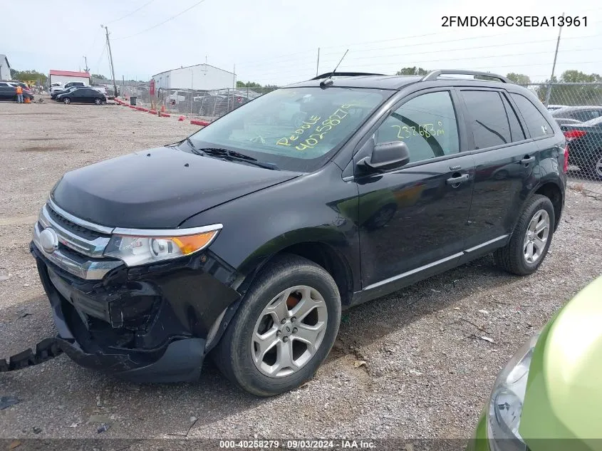 2014 Ford Edge Se VIN: 2FMDK4GC3EBA13961 Lot: 40258279