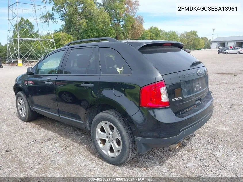 2014 Ford Edge Se VIN: 2FMDK4GC3EBA13961 Lot: 40258279