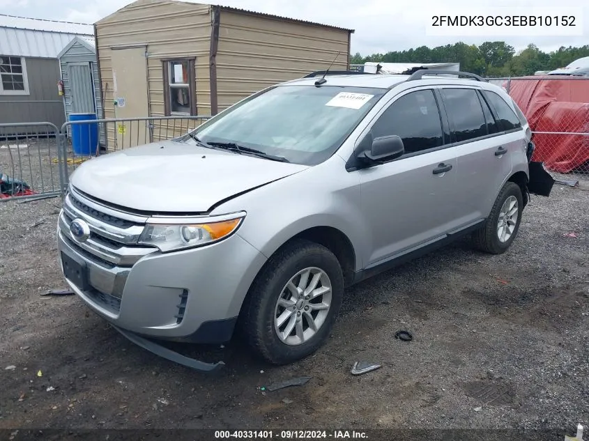 2FMDK3GC3EBB10152 2014 Ford Edge Se