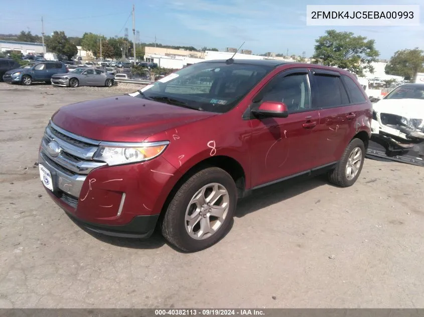 2014 Ford Edge Sel VIN: 2FMDK4JC5EBA00993 Lot: 40382113