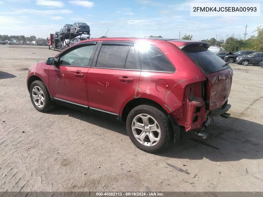 2014 Ford Edge Sel VIN: 2FMDK4JC5EBA00993 Lot: 40382113