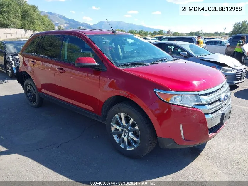 2014 Ford Edge Sel VIN: 2FMDK4JC2EBB12988 Lot: 40383744