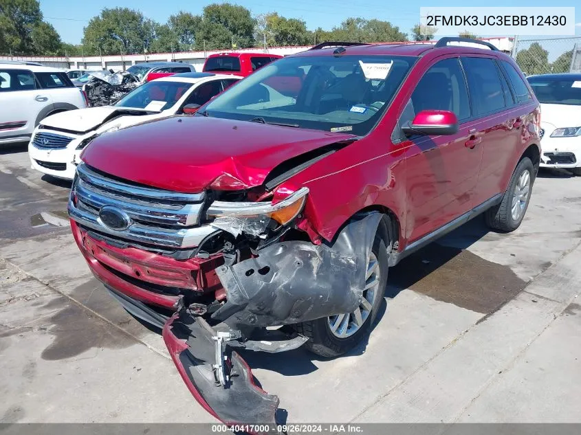 2014 Ford Edge Sel VIN: 2FMDK3JC3EBB12430 Lot: 40417000