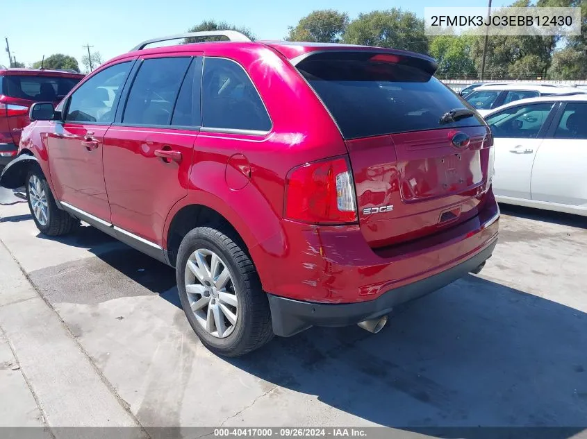 2014 Ford Edge Sel VIN: 2FMDK3JC3EBB12430 Lot: 40417000