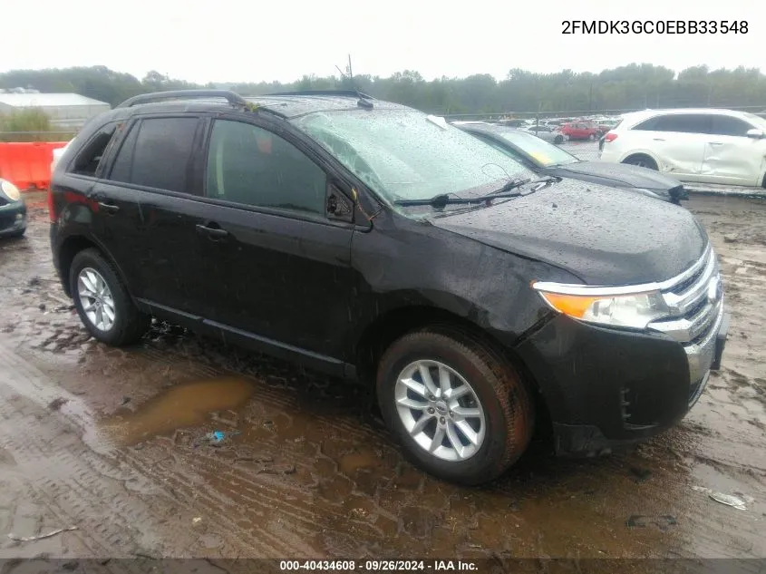 2014 Ford Edge Se VIN: 2FMDK3GC0EBB33548 Lot: 40434608