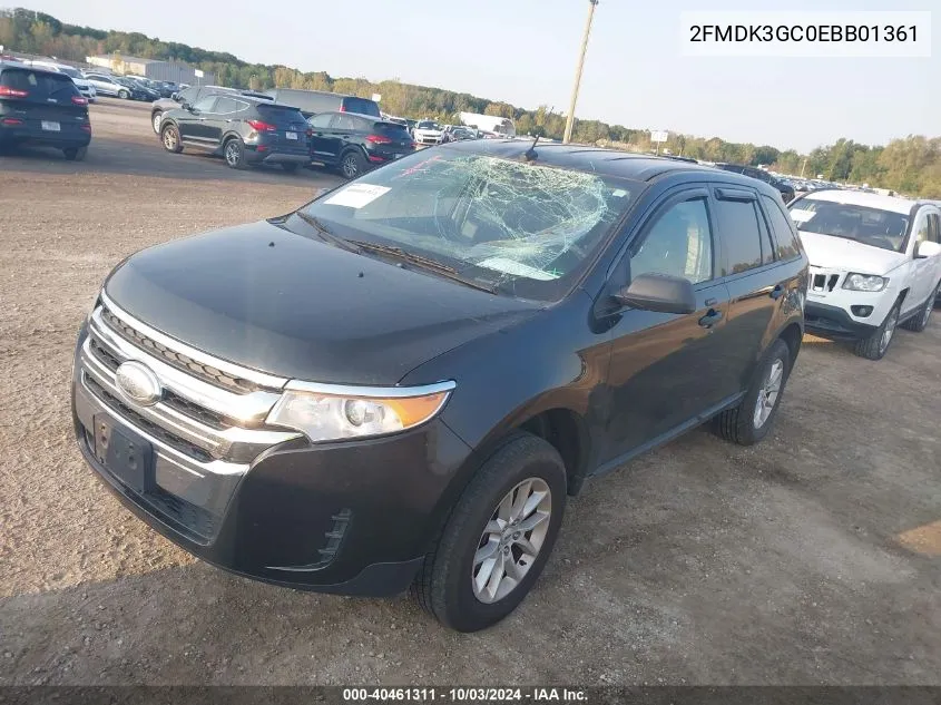 2014 Ford Edge Se VIN: 2FMDK3GC0EBB01361 Lot: 40461311