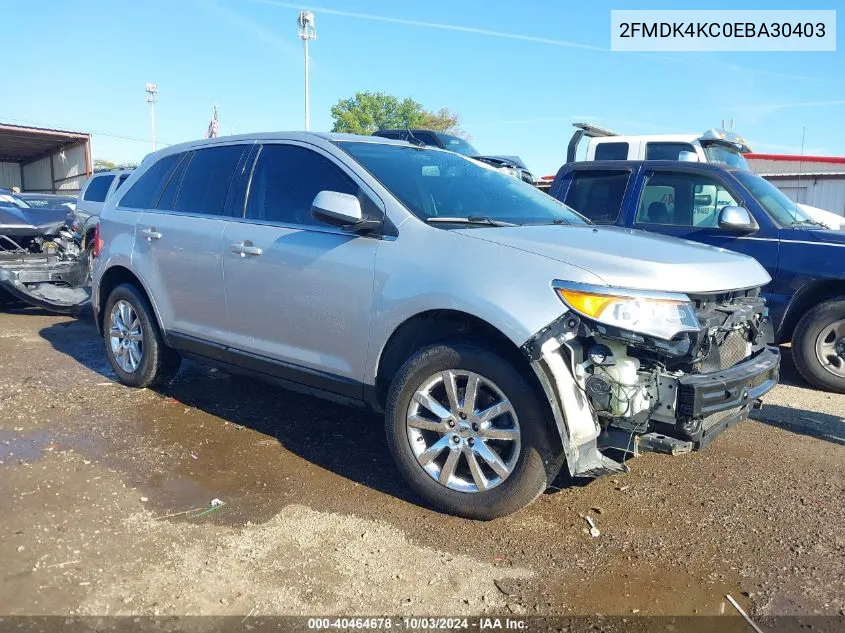 2014 Ford Edge Limited VIN: 2FMDK4KC0EBA30403 Lot: 40464678