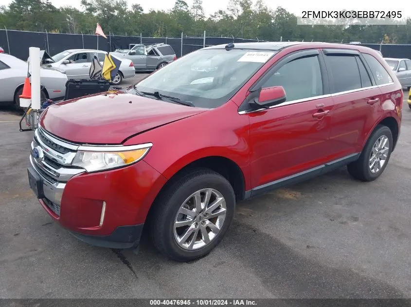 2014 Ford Edge Limited VIN: 2FMDK3KC3EBB72495 Lot: 40476945