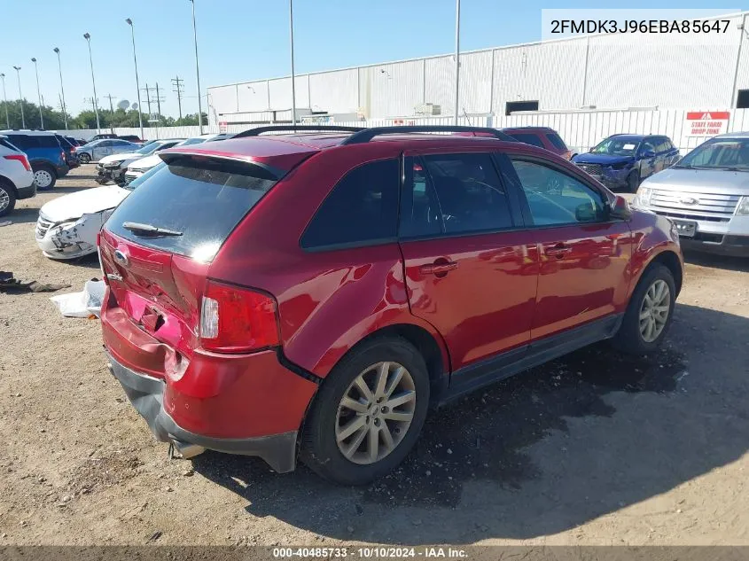 2014 Ford Edge Sel VIN: 2FMDK3J96EBA85647 Lot: 40485733