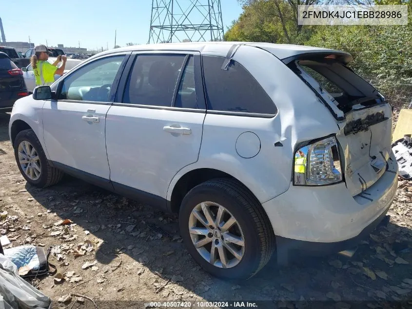 2014 Ford Edge Sel VIN: 2FMDK4JC1EBB28986 Lot: 40507420