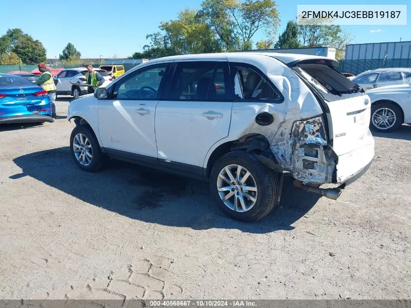 2014 Ford Edge Sel VIN: 2FMDK4JC3EBB19187 Lot: 40568667