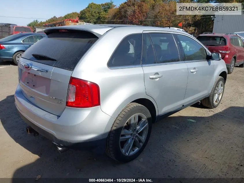 2014 Ford Edge Limited VIN: 2FMDK4KC7EBB59321 Lot: 40663484