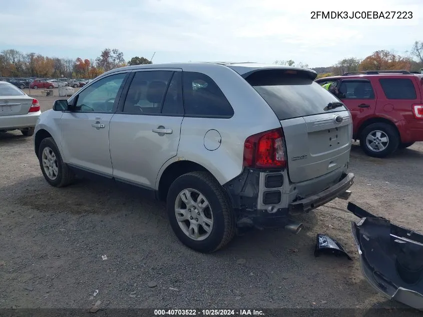 2014 Ford Edge Sel VIN: 2FMDK3JC0EBA27223 Lot: 40703522