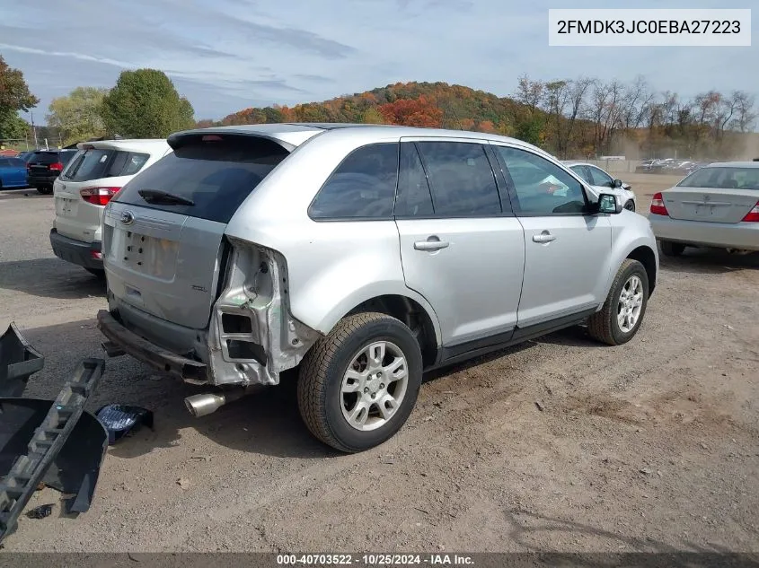 2014 Ford Edge Sel VIN: 2FMDK3JC0EBA27223 Lot: 40703522